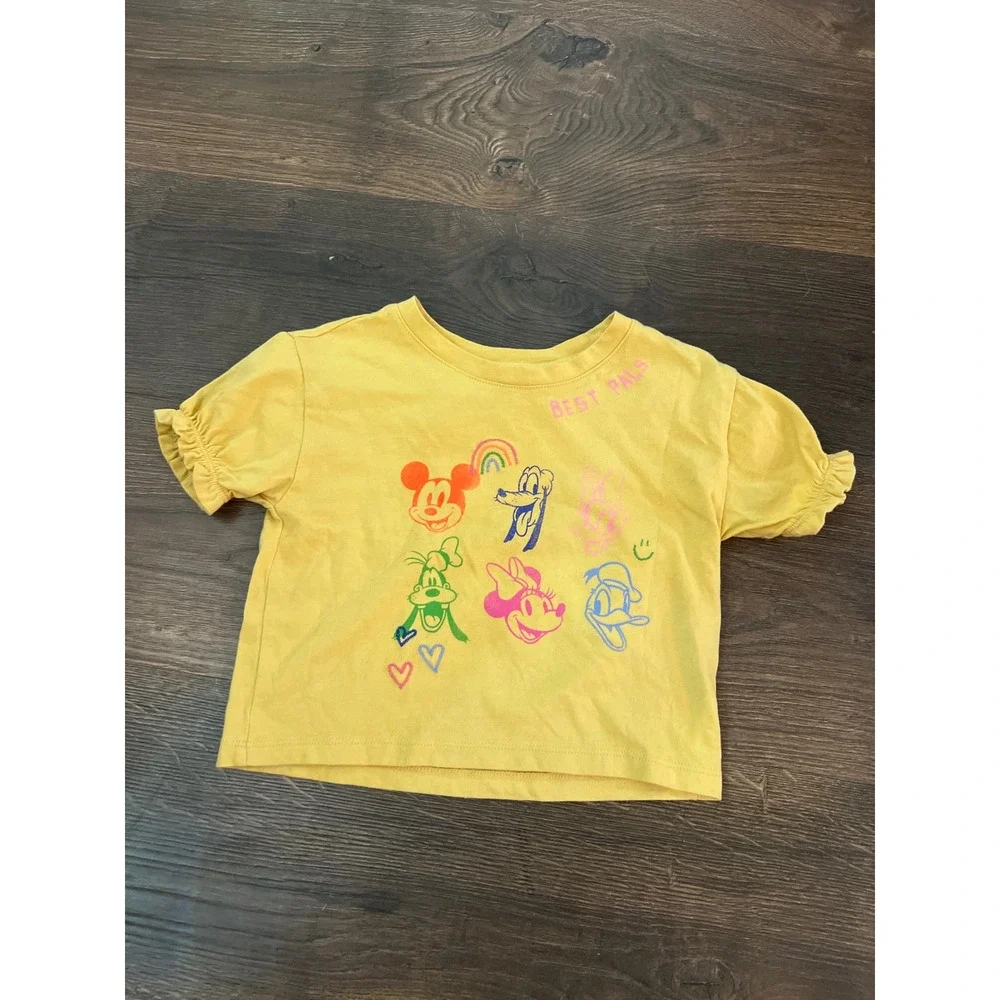 Baby Gap Disney‎ Mickey and Friends Yellow Best Pals Graphic Tee Shirt 2 Years